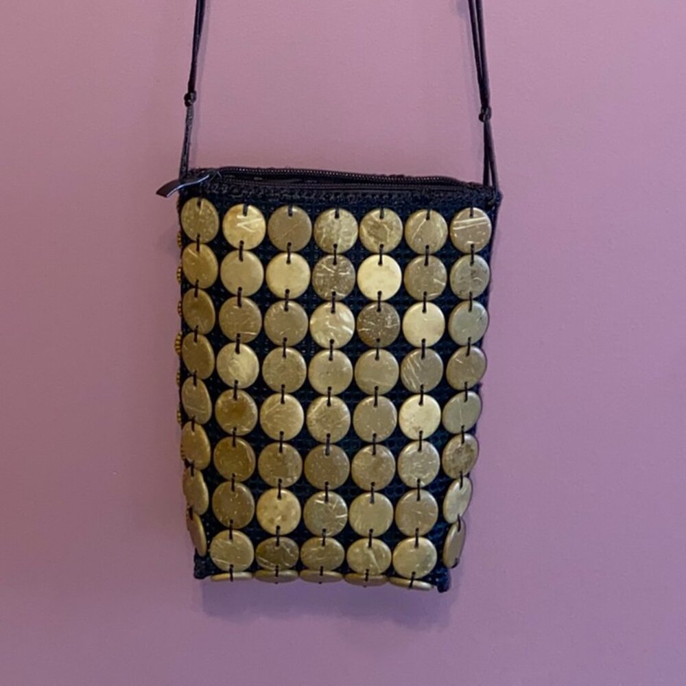 Vintage Beaded Crossbody Bag
